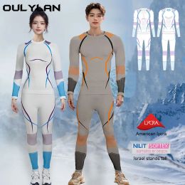 Sets Professional Women Men Outdoor Ski Suit Set Autumn Winter Sports Cycling Tight Fitting Sweat Wicking Warm Underwear