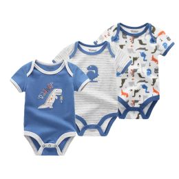 Sets 3Pcs Baby Girl Clothes Fashion Infant Unicorn 012M Baby Boy Clothes Short Sleeve Baby Bodysuits Roupas de bebe Clothing Sets