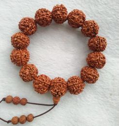 Decorative Figurines Five Heads Big Rudraksha Bodhi Beads Bracelets For Man Tibetan Buddhist Prayer Hand Mala