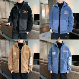 S Men Jackets Korean Style Coat in Autumn and Winter Adding Plush Jacket for Wear Thickening Cotton Padded Clothe Leisure 220916 tyle Wter Addg Thickeng