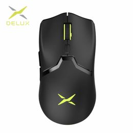 Mice Delux M800 Rgb 2.4ghz Wireless Gaming Mouse Dual Mode 16000 Dpi Lightweight Ergonomic 1000hz Mice with Soft Rope Cable