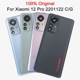 Frames Original Battery Cover Door Back Housing For Xiaomi Mi 12 Pro Glass Lid Rear Mi12 Pro 2201122C 2201122G With Camera Frame Lens