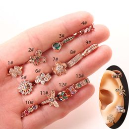 Personalised Fashion Earrings Round Zircon Buckles Female Ear Piercing Jewellery