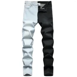 Jeans maschile autunno da uomo allunga il patchwork magro skinny vintage nero jean uomini y2k streetwear jeans pantaloni goth vaqueros hombre