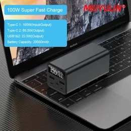 Chargers 100W Portable Power Bank 20000mAh Emergency Power Station External Spare Battery Mini Fast Charger For iPhone Samsung Laptop