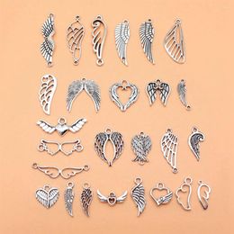 Charms 26pcs/lot Antique Silver Colour Wing Collection For Jewellery Making Accesories