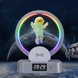 Speakers Magnetic Levitating Bluetooth Speaker Wireless Floating Astronaut Speakers Sound Box with LED Light Show Wireless Charger New