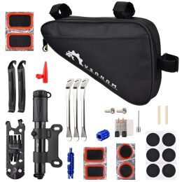Tools Bike Repair Kit Portable Bicycle Repairing Tools Kit Tyre Fixing Kit Bag with Tyre Pump Tools Tyre Tube Patches Cycling Tool Set