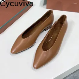 Casual Shoes Designer Genuine Leather Loafers Flats Women Pointy Toe Slip On Daily Autumn Comfort Driving