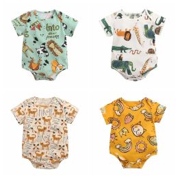 One-Pieces Sanlutoz Baby Boys Girls Bodysuits Summer Cotton Toddler Clothes Cartoon Unisex Short Sleeve