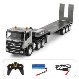 Cars HUINA 1318 RC Platform Trailer 1/24 9CH Remote Control Trailer Truck Tractor 2.4G Radio Control Flatbed Tractor Toys for Kids