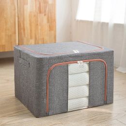 Cases Storage Bags Linen Stackable Storage Bag with Zipper Dustproof Storage Box Quilt Blanket Closet Clothing Organizer for Home Room