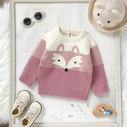 Sweaters Cute Baby Knitted Sweaters Jumpers Autum Winter Little Girls Boys Clothes Long Sleeve Fox Print Pullover Tops Toddler Outerwear