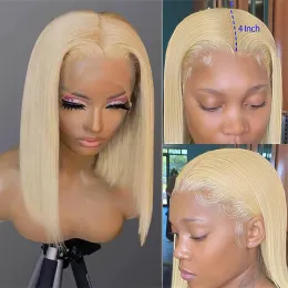 Wigs Blonde 613 Short Bob Wig 13x4 HD Transparent Lace Front Human Hair Wigs Brazilian Straight Bob Hair Wigs Human Hair For Women