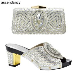 Sandals Latest Design Italian Ladies Shoes and Bags To Match Set Ladies Sandals with Heels Nigerian Women Wedding Shoes Pumps PartyL2404