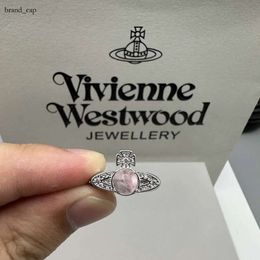 Viviane Westwood Ring Empress Dowager Xis High Quality Saturn Rotatable Glass Beads with Micro Set Zircon Ring Small and High End Elegant and Elegant Jewelry