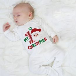 One-Pieces First Christmas Babygrow Sleepsuit Xmas Infant Sleepsuit Boys Girls Cute Clothes Toddler Christmas Gift Baby Xmas Party Outfits