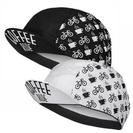 Classical Black White Coffee Ride Cycling Caps OSCROLLING Gorra Ciclismo Unisex 240416