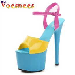 Modern Sandals Pole Dance Women High Heels summer Mixed Colours Platform Sexy Fashion Stripper Wedding Shoes Female 240417