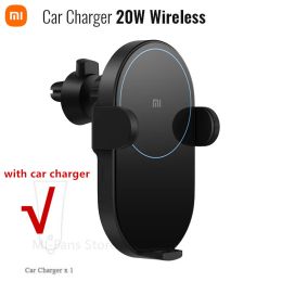 Control Original Xiaomi Mijia Wireless Car Charger 20W/30W Max Electric Auto Pinch 2.5D Glass Ring Lit For Mi 9 (20W) MIX 2S / 3 (10W)