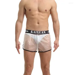Underpants Man Boxer Shorts PVC Transparent Gay Panties Waterproof Swimwear Underwear Cueca Masculina Boxershorts Loose Sports Gym Trunks