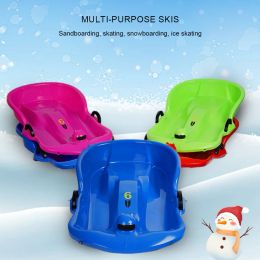 Tubes Plastic Snow Sled Sleigh Snow Speeder Sled With Pull Rope Toboggan Winter Sledge Kid Snow Scooter For Winter Sport Snow Sled