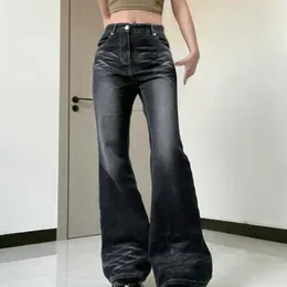 Women's Jeans Denim Trousers Women Washed Vintage Bell Bottom Do Old Casual Skinny Flare Woman With