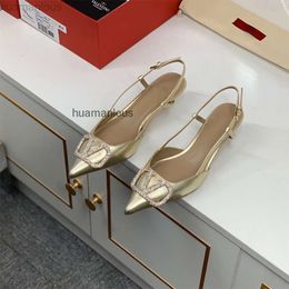 Summer Metal High Straight Valent Versatile Sandals Womens New Shoes V-shaped Buckle Evening Rhinestone Vbuckle Pointed Toe Heels Silver K579