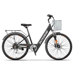Bicycle 26'' Electric City Bike With Seat/Basket 2 Wheels Electric Bicycles Spoke Wheels 36V 350W Electric Bicycles Hidden Battery