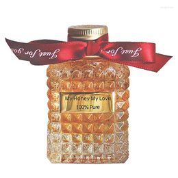 Storage Bottles X100 Super Luxury Diamond Shining Glass Honey Jar 50ml Capacity 2oz Weight With Gold Covers Wedding Party Gifts