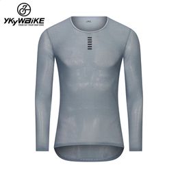 YKYWBIKE Cycling Base Layer Long Sleeve BikeSports Bike Shirt Underwear Racing Bicycle Shirt black white240417