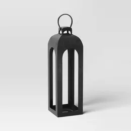 Candle Holders Black Cast Aluminium Outdoor Lantern Holder - 29.4"x9"