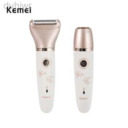 Epilator 2In1 Electric Epilator Waterproof Plainless Rechargeable Hair Removal Women Face Armpit Body Bikini Trimmer Shaver d240424