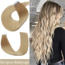 Extensions Tape In Human Hair Straight Extensions 100% Straight Remy Skin Weft Adhesive Glue On For Salon High Quality for Woman 1424 Inch