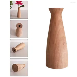 Vases Office Decor Solid Wood Vase Desktop Centrepiece Home Wooden Dried Flowers Decorative Floral