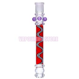 Colorful Wig Wag Glass Pipes Filter Handpipes Cigarette Holder 10mm Female Joint Dabber Tips Portable Waterpipe Smoking Oil Rigs Straw Hand Tube Mouthpiece