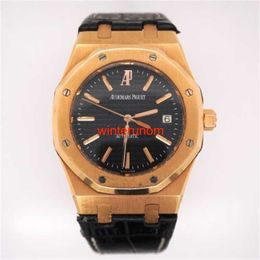 Swiss Luxury Watches AP Automatic Watch Audemar Pigue Royal Oak 18k Rose Gold "jumbo" 39mm Black Dial Watch 15300or HBER