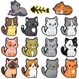 girls animal cats charms Anime charms wholesale childhood memories funny gift cartoon charms shoe accessories pvc decoration buckle soft rubber clog charms