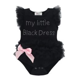 One-Pieces Baby Girl Romper Clothes Lace Short Sleeveless Letter Lace Baby Rompers Newborn Photography Props Dress Infant Jumpsuits 012M