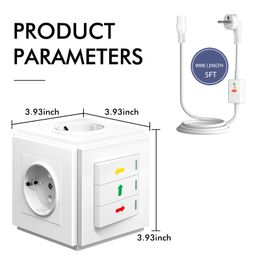 Multi-position socket outlet with on/off switch and leak protection