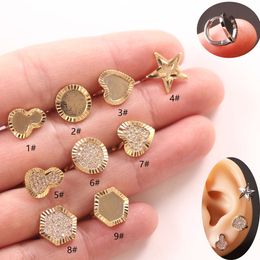 Micro Inlaid Zircon Ear Buckle Cartilage Puncture Earring Jewellery