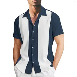 Men's Casual Shirts Button Down Cardigan Mens' Outdoor Beach Seaside Printing Blouses Top Fashion Lapel Short Sleeve Shirt Summer