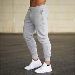 Fashion Men Gyms Pure Colour Pants Joggers Fitness Casual Long Workout Skinny Sweatpants Jogger Tracksuit Trousers 240423