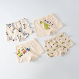 Underwear Boys Cotton Cartoon Bear Breathable Boxer Underpants Boys' Underwear Teenages Students Kids Briefs Children Underwear 4pcs