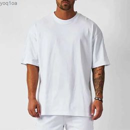 Men's T-Shirts High-quality Mens T-Shirt 100% Cotton T Shirt Men Women Solid Colour Basic Casual Clothing Big Size Short Sleeve Black White TopL2404