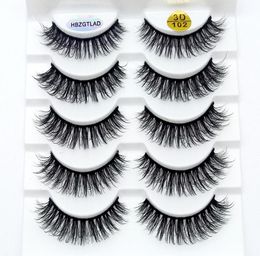 2019 NEW 5 pairs 100 Real Mink Eyelashes 3D Natural False Eyelashes Mink Lashes Soft Eyelash Extension Makeup Kit Cilios 1026879485