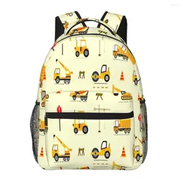 Backpack School Bag For Girls Boys Laptop Backbag Children Cute Construction Machinery Car Pack