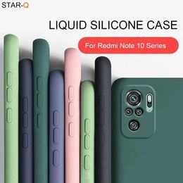 Cell Phone Cases New Liquid Silicone Phone Case For mi Redmi Note 10 pro max 10s Camera Protective Soft Back Covers On Redmi Note10 240423