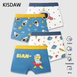 Underwear 4 Pcs/Lot Boys Panties Cotton Boxers Underwear For Boy Rocket Cartoon Kids Underpants Breathable Sweatproof Mens Boxer Briefs