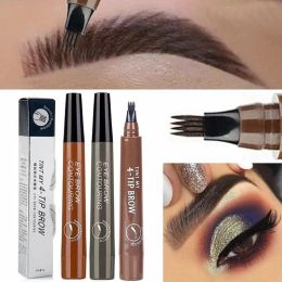 Enhancers 4 Points Microblading Liquid Eyebrow Pencil Waterproof Eyebrow Pen Cosmetic Microblade Eye Brow Pencil For Women Makeup Tools